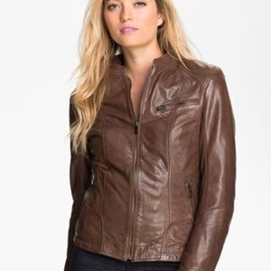 Bod & Christensen Brown Leather Moto Jacket